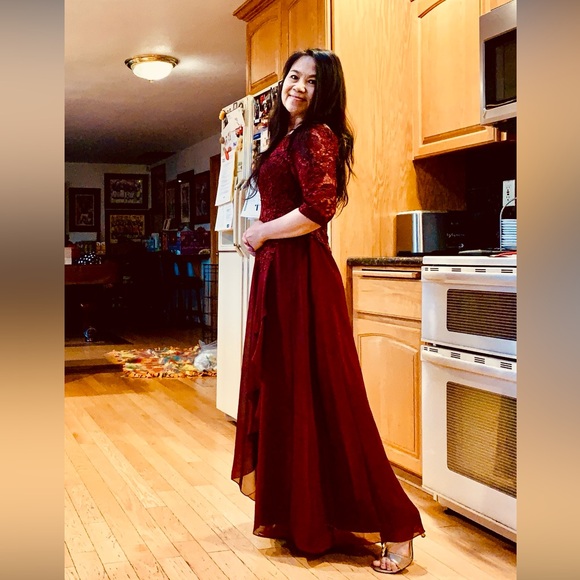 Mother of the Bride Dresses Burgundy - Picture 3 of 13